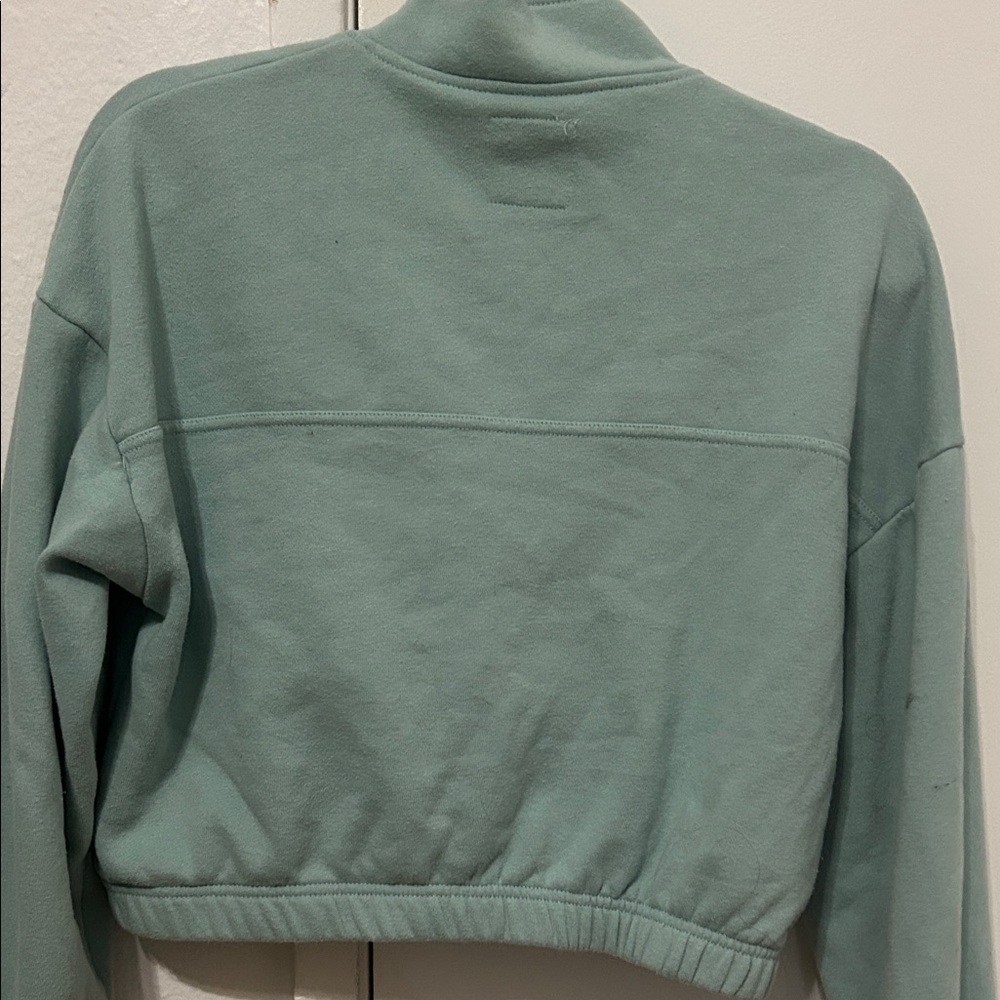 RSQ Mint Green 1/4 zip Cropped Pullover - Picture 3 of 3